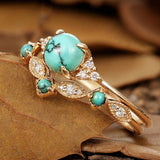 Lot de bagues Aureva turquoise couronne | or