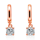 Boucles pendantes Aurora carré | or rose