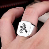 Bague classique Noble initiale | or blanc