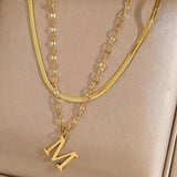 Collier multirang initiale | or