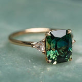 Bague vintage vert pierre fin | or