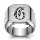 Bague classique Noble initiale | or blanc