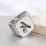 Bague classique Noble initiale | or blanc