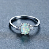 Bague opale Embrace | or blanc