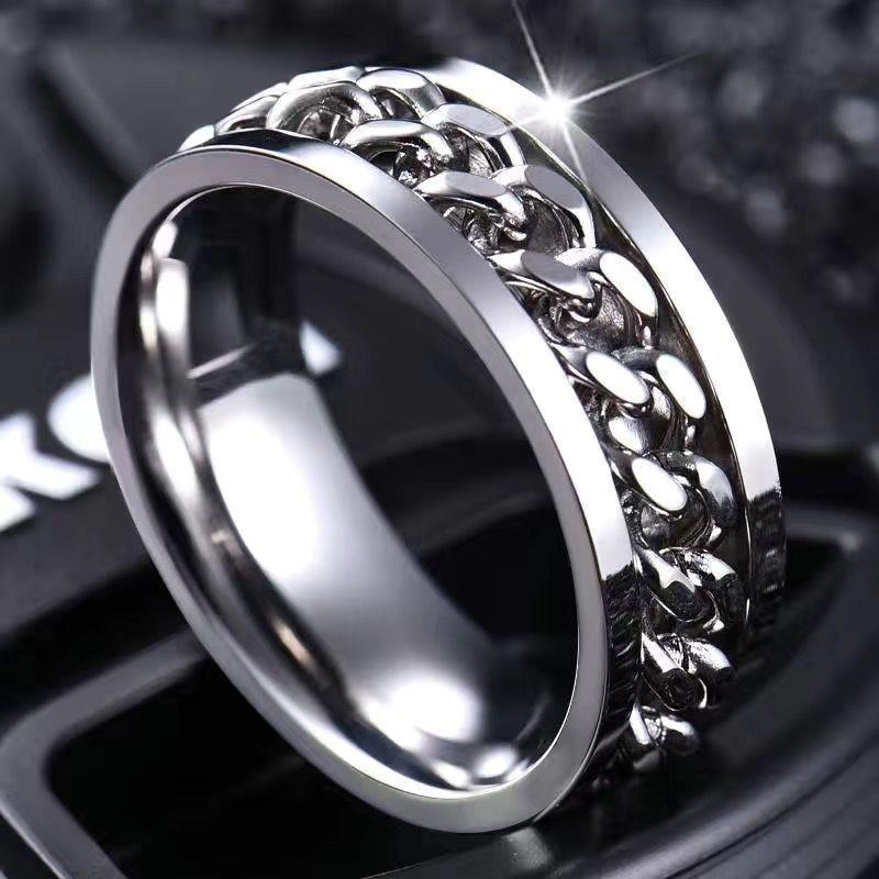 Bague Vance chaîne pivotant | or blanc