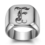 Bague classique Noble initiale | or blanc