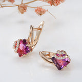 Boucles carmin carré cristal | rosegold