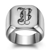 Bague classique Noble initiale | or blanc