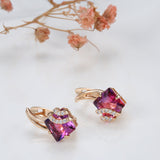 Boucles carmin carré cristal | rosegold