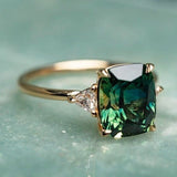 Bague vintage vert pierre fin | or