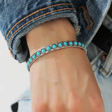 Bracelet Talisse turquoise ouvert | or blanc