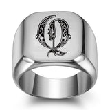 Bague classique Noble initiale | or blanc