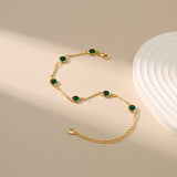 Bracelet émeraude maille chaîne | or
