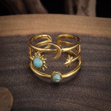 Bague Soluna turquoise Orbit | or