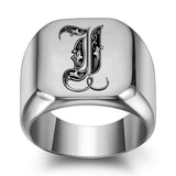 Bague classique Noble initiale | or blanc