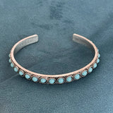 Bracelet Talisse turquoise ouvert | or blanc