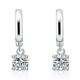 Boucles pendantes Aurora carré | or blanc