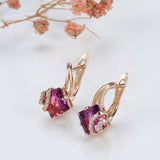 Boucles carmin carré cristal | rosegold