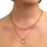 Collier ouvert Circle Three Row | or