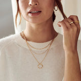 Collier ouvert Circle Three Row | or