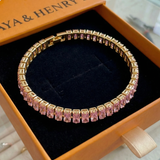 Bracelet saphir rose Vertéa tennis | or