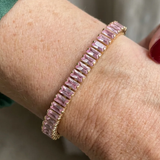Bracelet saphir rose Vertéa tennis | or