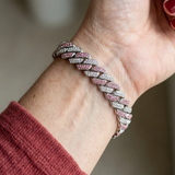 Bracelet rose reflet cubain | or blanc
