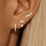Lot de boucles trio Mila Essentials asymétrique | or
