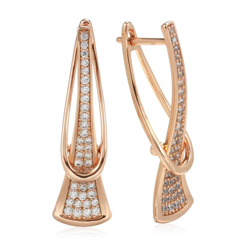 Boucles rayonnant rangs cristal | or