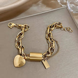 Bracelet Heartened massif | or blanc