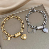 Bracelet Heartened massif | or