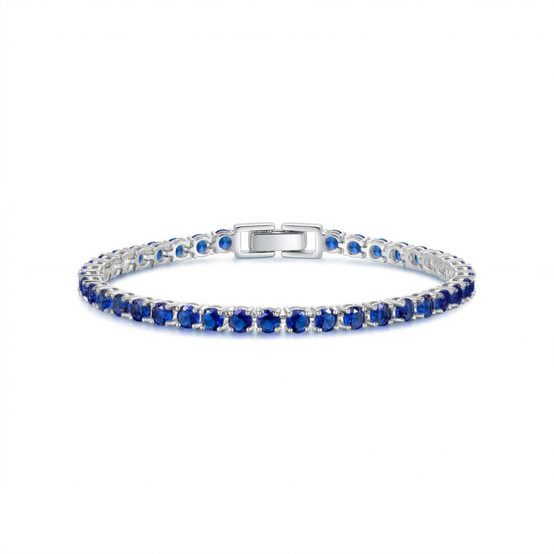 Bracelet saphir tennis | or blanc