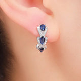 Boucles royal saphir blason | or blanc