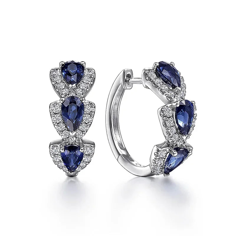 Boucles royal saphir blason | or blanc