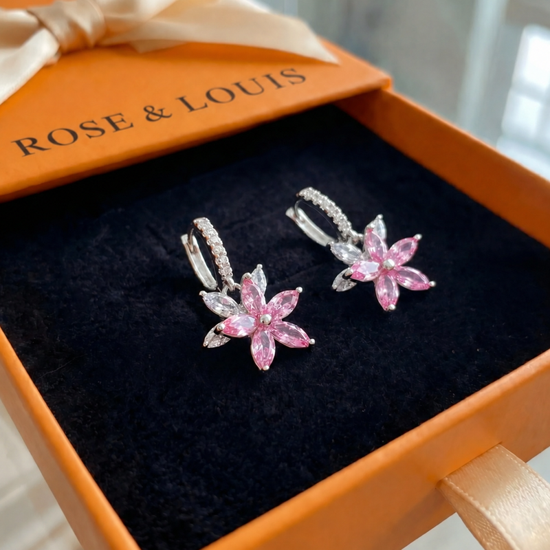 Boucles Thalia rose Petalburst | or blanc
