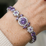 Bracelet Velmira couronne tennis | or blanc