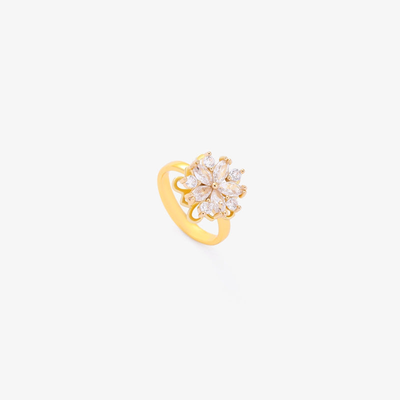 Bague Flora détail pivotant | or