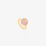 Bague rose cœur fleur pivotant | or