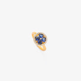 Bague saphir cœurs pivotant | or