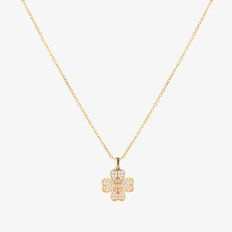 Collier cœur fleur | or