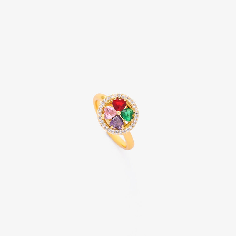 Bague Colorwave cœurs pivotant | or