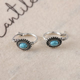 Créoles turquoise blason | or blanc