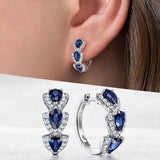 Boucles royal saphir blason | or blanc