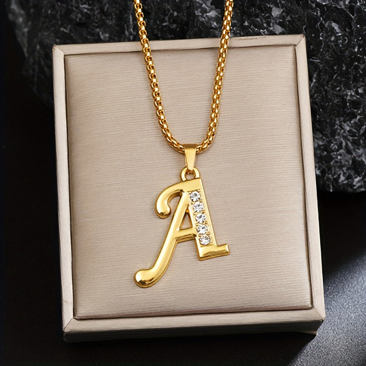 Collier cristal détail initiale | or