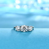 Bague Clare triple pierre | or blanc