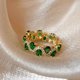 Bague Calira scintillant émeraude ouvert | or