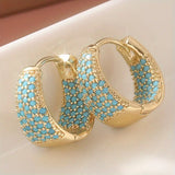 Créoles doré turquoise perlé | or