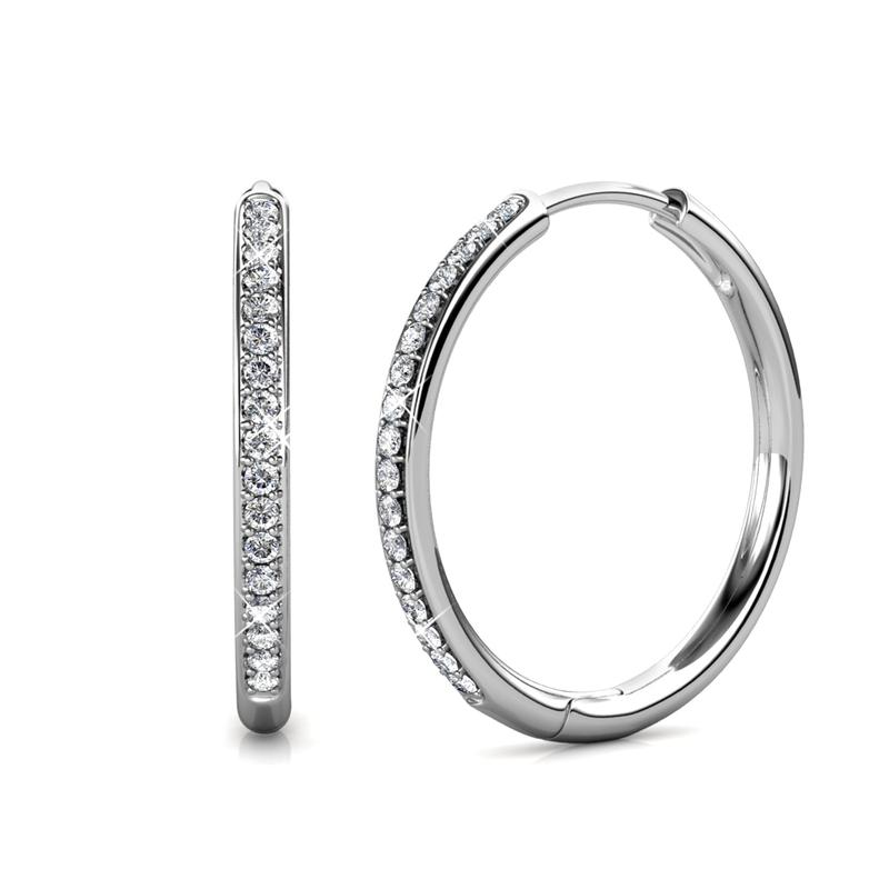 Boucles Sorel pavé | or blanc