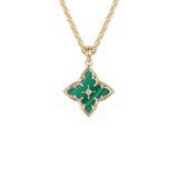 Collier émeraude trèfle pendentif | or