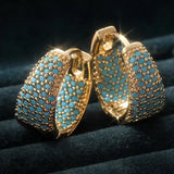 Créoles doré turquoise perlé | or